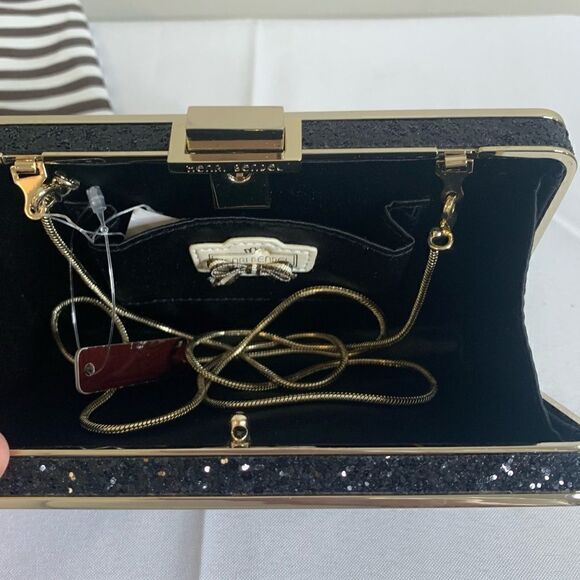 Henri Bendel Party Box Glitter Clutch - Black - Picture 2 of 10